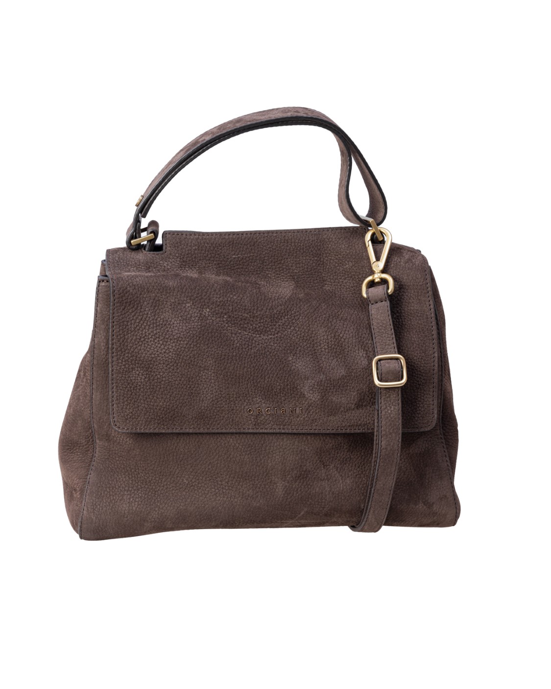 shop ORCIANI  Borsa: Orciani borsa Sveva misura media realizzata in pelle nubuck.
Può essere indossata a mano, a spalla o cross-body.
Tracolla di cuoio con borchie lunga 100 cm e tracollina di servizio removibile.
Manico regolabile.
Finiture in galvanica ottone dorato.
Interno, bordi e cuciture color testa di moro.
Chiusura con bottone magnetico e apertura a scomparsa nella parte alta della patta.
Tasca interna con zip.
Due taschini interni aperti.
Dimensioni: larghezza 32 cm, altezza 24 cm, profondità 15 cm.
Composiizone: 100% pelle di bovino.
Made in Italy.. BT2006 NBB-T.MORO number 856450